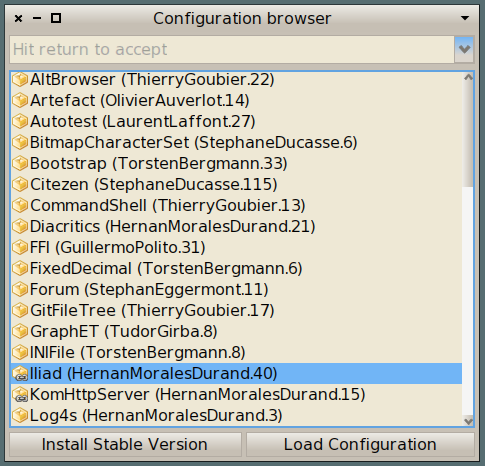 Configuration browser, Iliad